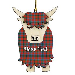 ScotsTee Shop Scottish Sinclair Lyon Count Ancient Couple Tartan Highland Cow Ornament Acrylic