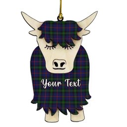 ScotsTee Shop Scottish McClafferty Couple Tartan Highland Cow Ornament Acrylic