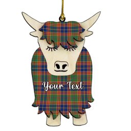 ScotsTee Shop Scottish Stephenson Old Modern Couple Tartan Highland Cow Ornament Acrylic