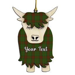 ScotsTee Shop Scottish Maxwell Hunting SC Couple Tartan Highland Cow Ornament Acrylic