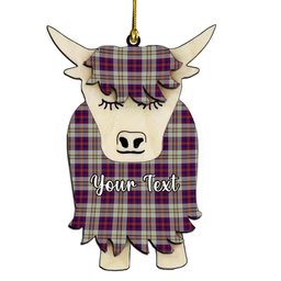 ScotsTee Shop Scottish Walker Dress Couple Tartan Highland Cow Ornament Acrylic