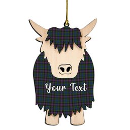 ScotsTee Shop Scottish Rankin Couple Tartan Highland Cow Ornament Acrylic