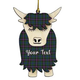 ScotsTee Shop Scottish Rankin Couple Tartan Highland Cow Ornament Acrylic