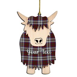 ScotsTee Shop Scottish McCulloch Dress Couple Tartan Highland Cow Ornament Acrylic