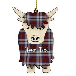 ScotsTee Shop Scottish McCulloch Dress Couple Tartan Highland Cow Ornament Acrylic