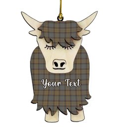 ScotsTee Shop Scottish Outlander 1 Couple Tartan Highland Cow Ornament Acrylic