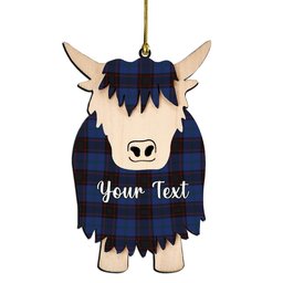 ScotsTee Shop Scottish Home Couple Tartan Highland Cow Ornament Acrylic