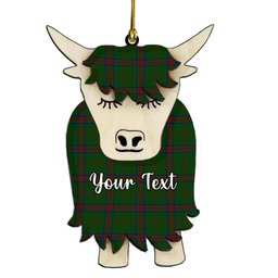 ScotsTee Shop Scottish Loton Couple Tartan Highland Cow Ornament Acrylic