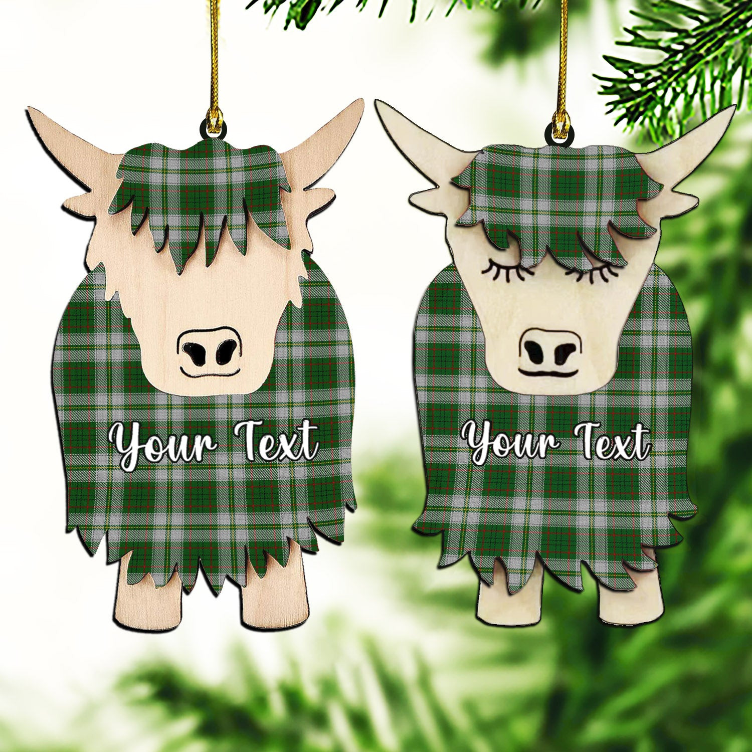 ScotsTee Shop Scottish Tailyour Dress Couple Tartan Highland Cow Ornament Acrylic