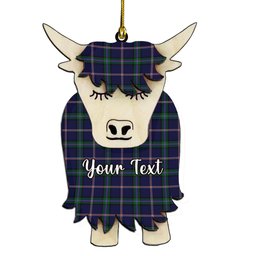 ScotsTee Shop Scottish Marion Couple Tartan Highland Cow Ornament Acrylic