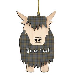 ScotsTee Shop Scottish Outlander 2 Couple Tartan Highland Cow Ornament Acrylic