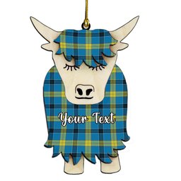ScotsTee Shop Scottish Laing Modern Couple Tartan Highland Cow Ornament Acrylic