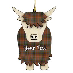 ScotsTee Shop Scottish MacDougall 1850 1 Couple Tartan Highland Cow Ornament Acrylic