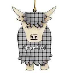 ScotsTee Shop Scottish Wallace Dress Couple Tartan Highland Cow Ornament Acrylic