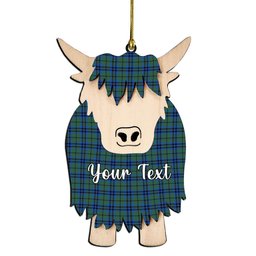 ScotsTee Shop Scottish Marshall Couple Tartan Highland Cow Ornament Acrylic
