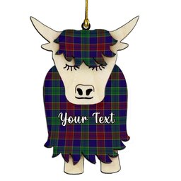 ScotsTee Shop Scottish MacMichael Couple Tartan Highland Cow Ornament Acrylic