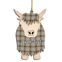 ScotsTee Shop Scottish Young in Australia Couple Tartan Highland Cow Ornament Acrylic