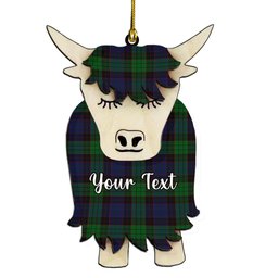 ScotsTee Shop Scottish Stewart Old Couple Tartan Highland Cow Ornament Acrylic