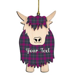 ScotsTee Shop Scottish Gregor Hunting Modern Couple Tartan Highland Cow Ornament Acrylic