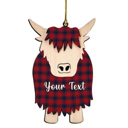 ScotsTee Shop Scottish Thompson Bonner Couple Tartan Highland Cow Ornament Acrylic