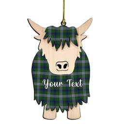 ScotsTee Shop Scottish Johnston Dress Dalgleish Couple Tartan Highland Cow Ornament Acrylic
