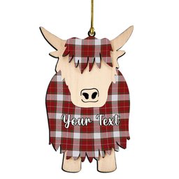ScotsTee Shop Scottish MacFie Dress Ancient Couple Tartan Highland Cow Ornament Acrylic