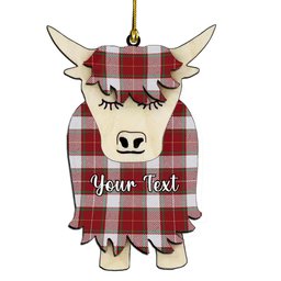 ScotsTee Shop Scottish MacFie Dress Ancient Couple Tartan Highland Cow Ornament Acrylic