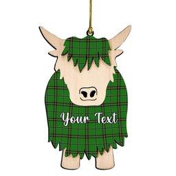 ScotsTee Shop Scottish Leach Hunting Couple Tartan Highland Cow Ornament Acrylic