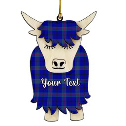 ScotsTee Shop Scottish Kinding Couple Tartan Highland Cow Ornament Acrylic