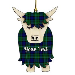 ScotsTee Shop Scottish MacCallum Modern SC Couple Tartan Highland Cow Ornament Acrylic