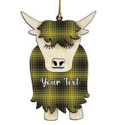 ScotsTee Shop Scottish Yamaguchi Tsutomu Couple Tartan Highland Cow Ornament Acrylic