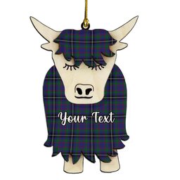 ScotsTee Shop Scottish Grainger Couple Tartan Highland Cow Ornament Acrylic