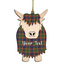 ScotsTee Shop Scottish Stevenson Old Modern Couple Tartan Highland Cow Ornament Acrylic