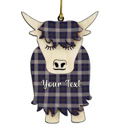 ScotsTee Shop Scottish Unidentified Gordon variant Couple Tartan Highland Cow Ornament Acrylic