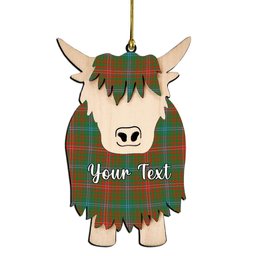 ScotsTee Shop Scottish Wilson Ancient Clan Couple Tartan Highland Cow Ornament Acrylic