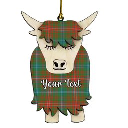 ScotsTee Shop Scottish Wilson Ancient Clan Couple Tartan Highland Cow Ornament Acrylic