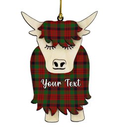 ScotsTee Shop Scottish MacNeacail Couple Tartan Highland Cow Ornament Acrylic