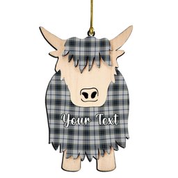 ScotsTee Shop Scottish MacTavish of Dunardry Dress Couple Tartan Highland Cow Ornament Acrylic