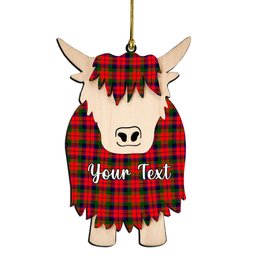 ScotsTee Shop Scottish MacNachten Modern Couple Tartan Highland Cow Ornament Acrylic