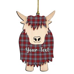 ScotsTee Shop Scottish Warden Couple Tartan Highland Cow Ornament Acrylic