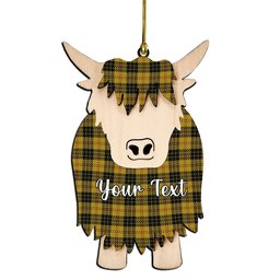 ScotsTee Shop Scottish McLeod Couple Tartan Highland Cow Ornament Acrylic