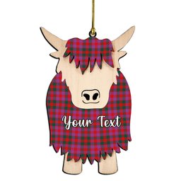 ScotsTee Shop Scottish McGowan Portrait Modern Couple Tartan Highland Cow Ornament Acrylic
