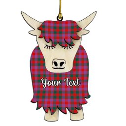 ScotsTee Shop Scottish McGowan Portrait Modern Couple Tartan Highland Cow Ornament Acrylic