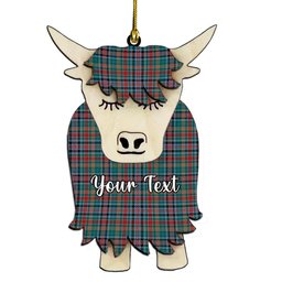 ScotsTee Shop Scottish Hunter Old Modern Couple Tartan Highland Cow Ornament Acrylic