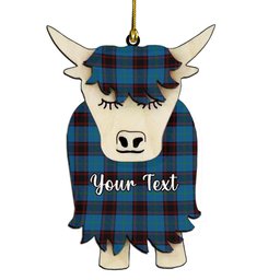 ScotsTee Shop Scottish Home Clans Originaux Couple Tartan Highland Cow Ornament Acrylic