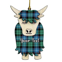 ScotsTee Shop Scottish Mitchell Ancient Couple Tartan Highland Cow Ornament Acrylic