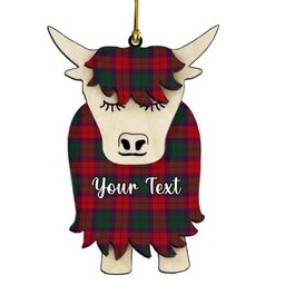 ScotsTee Shop Scottish MacNab 1950 Trade Version Couple Tartan Highland Cow Ornament Acrylic