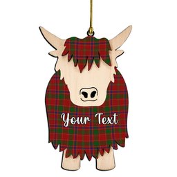 ScotsTee Shop Scottish Monroe Couple Tartan Highland Cow Ornament Acrylic