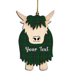 ScotsTee Shop Scottish McLean of Duart Hunting Couple Tartan Highland Cow Ornament Acrylic