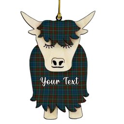ScotsTee Shop Scottish McConnell Couple Tartan Highland Cow Ornament Acrylic